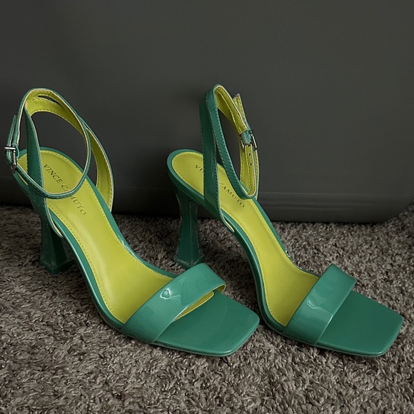 Vince Camuto Teal and Lime Heels - Picture 1 of 6